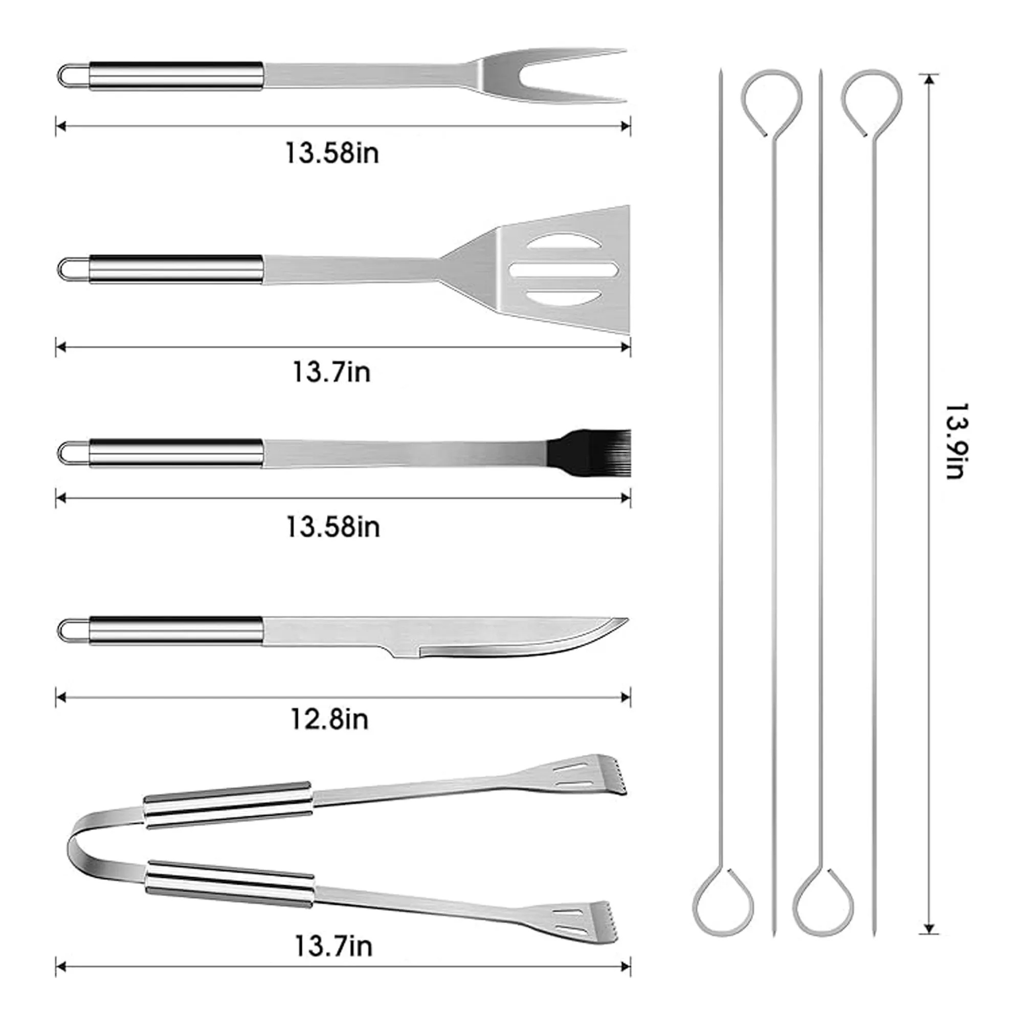 Stainless Steel Barbecue Tool Set with Bag 2