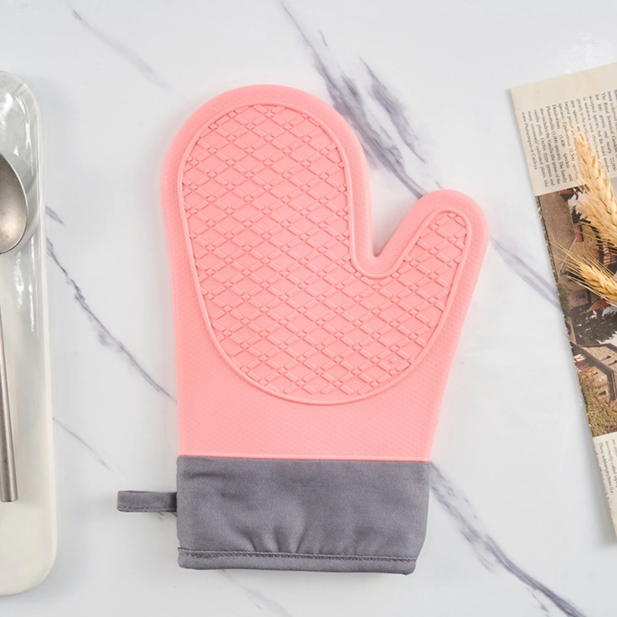 Silicone Heat Insulated Oven Mitts Gloves For Kitchen Baking 3
