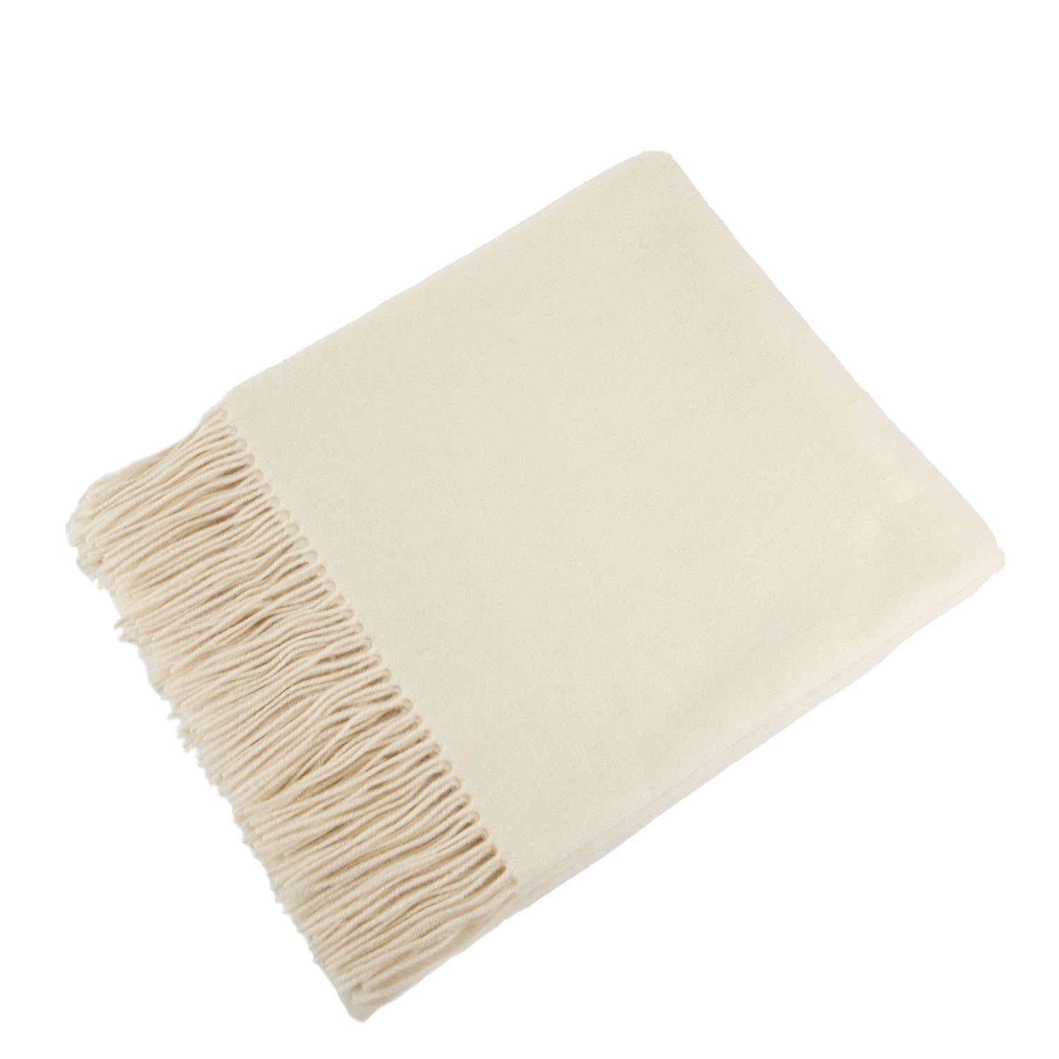 Ivory Cashmere Blend Throw Blanket 1