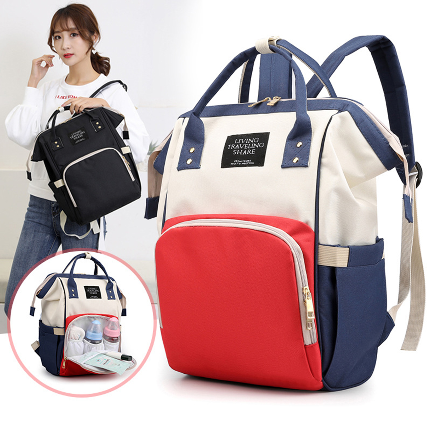 Home Diaper Bags Oxford cloth waterproof multi-functional Mummy Bag 2