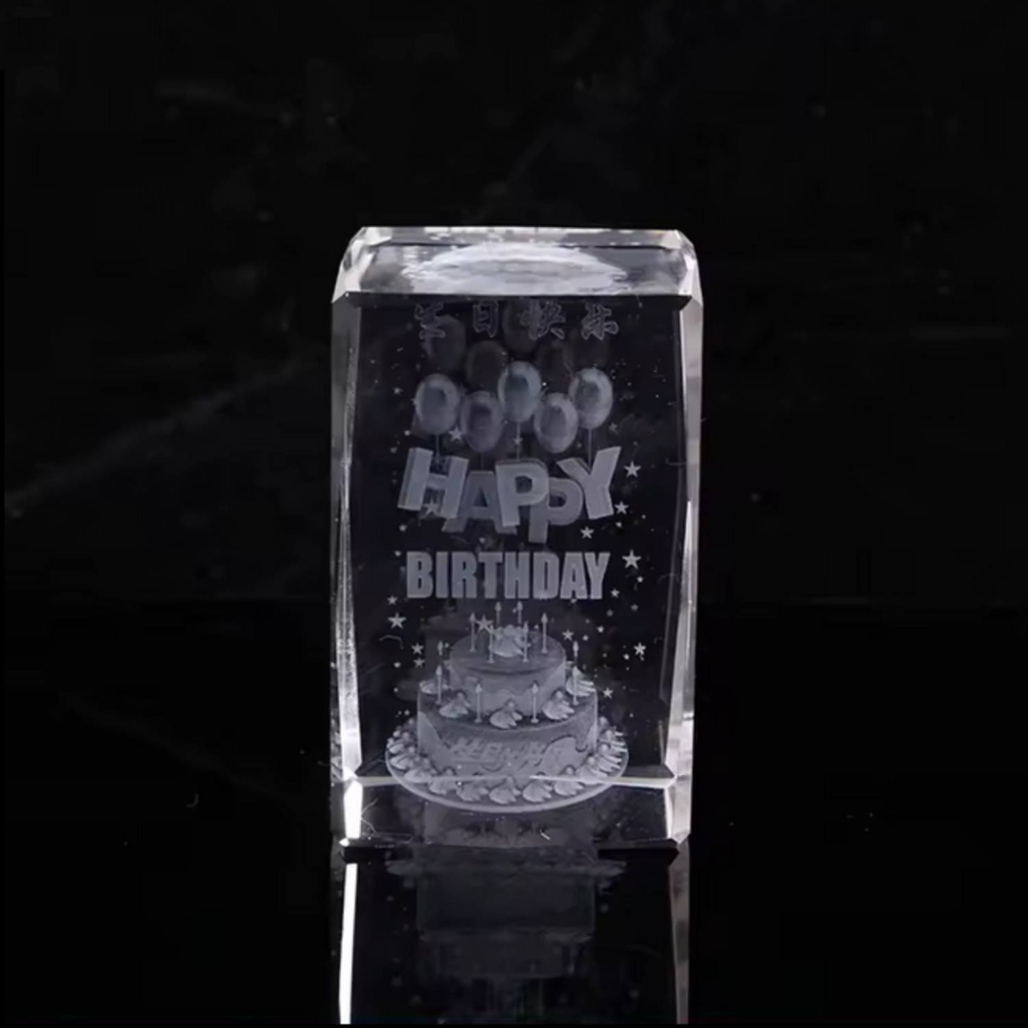 3D Laser Cube Crystal Paperweight 4