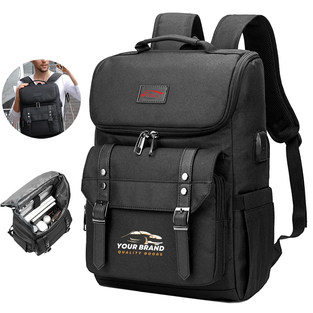 20L Waterproof Business Men'S Retro Office Laptop Backpack 3