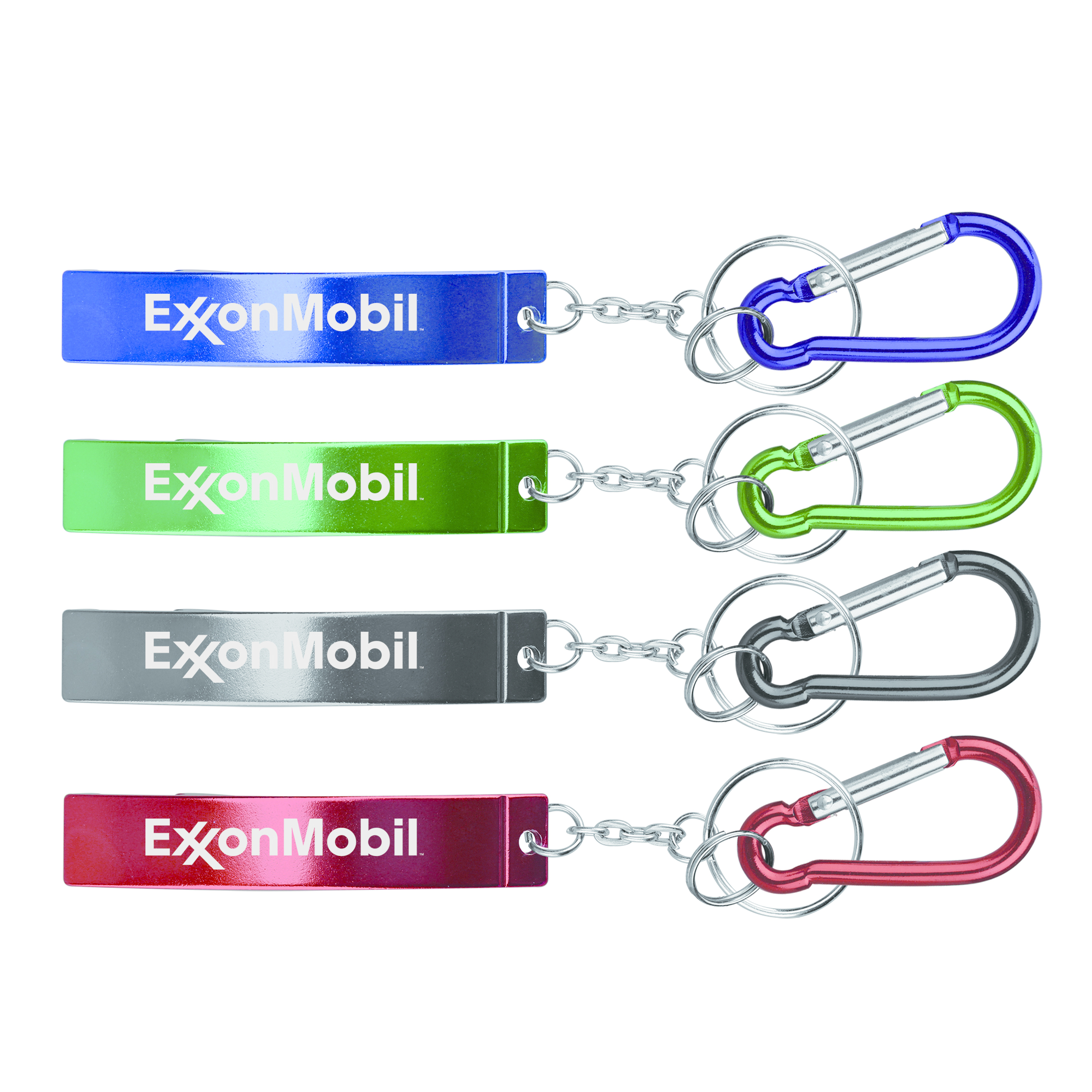 Jumbo size plain Bottle Opener Key Chain & Carabineer