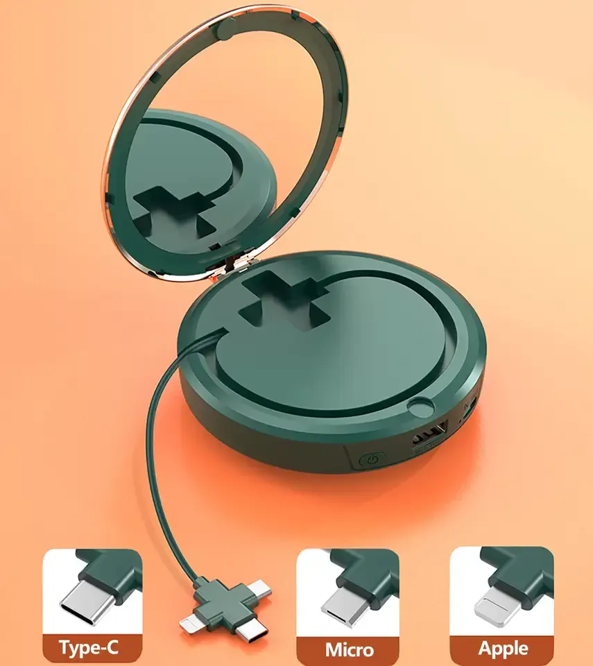 3 In 1 Portable Mirror with Hand Warmer Power Bank 2