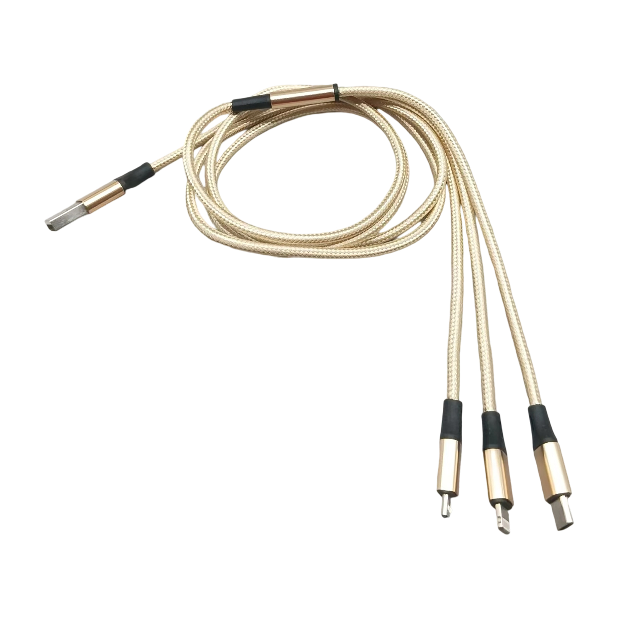 Three In One Nylon Braided Data Cable 47.3" Length 2
