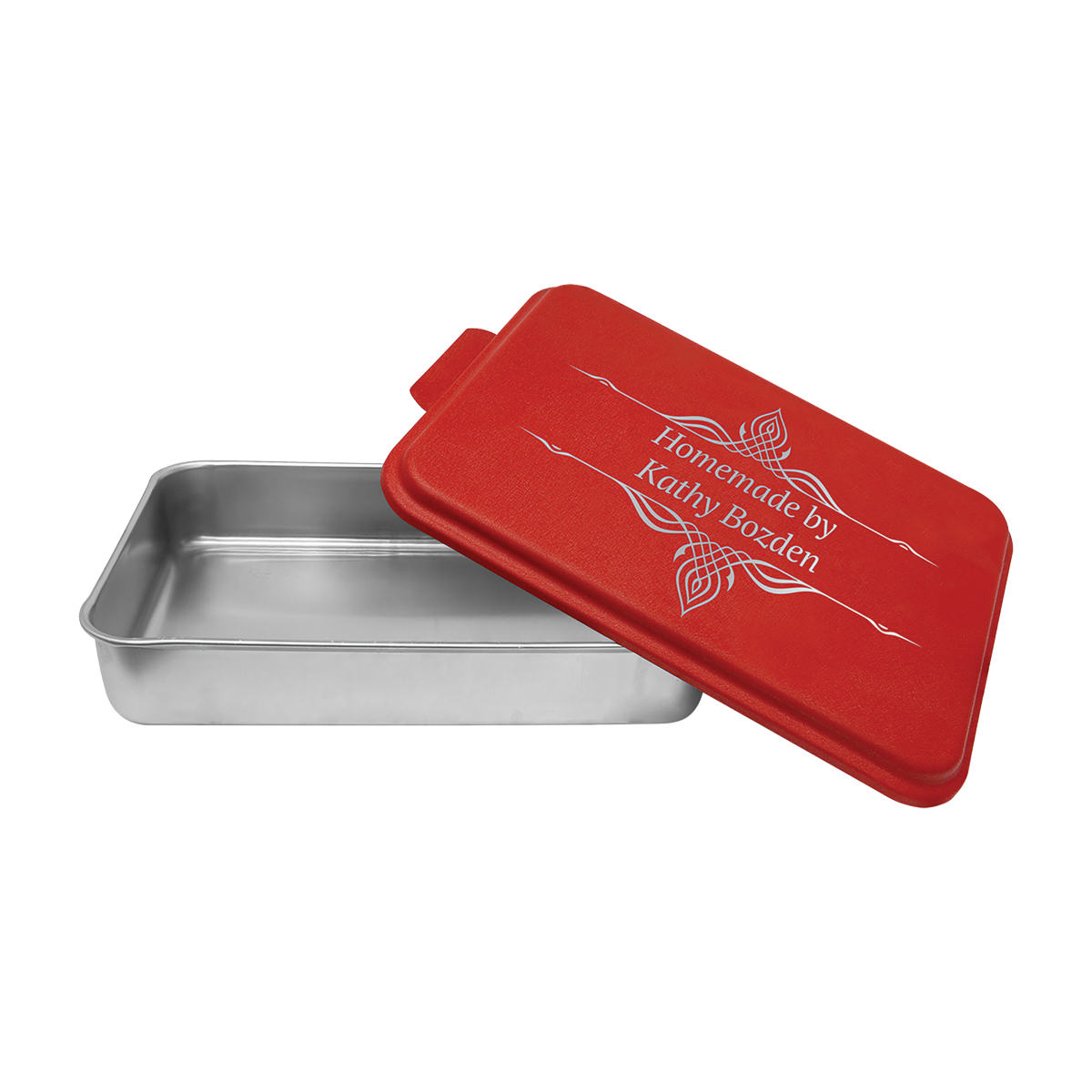9" x 13" Aluminum Cake Pan with Red Lid