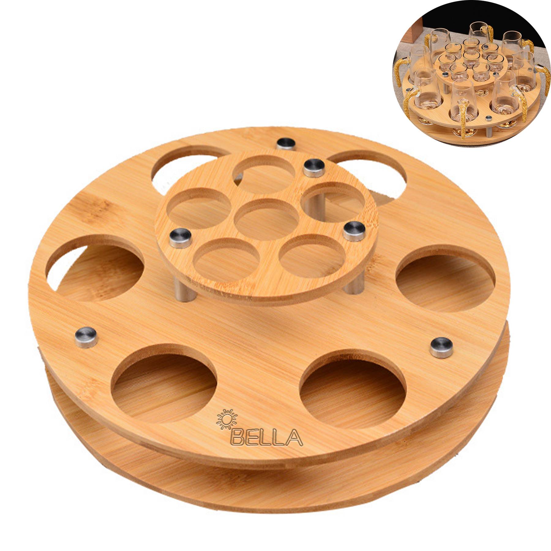 Wood Glasses Cup Serving tray