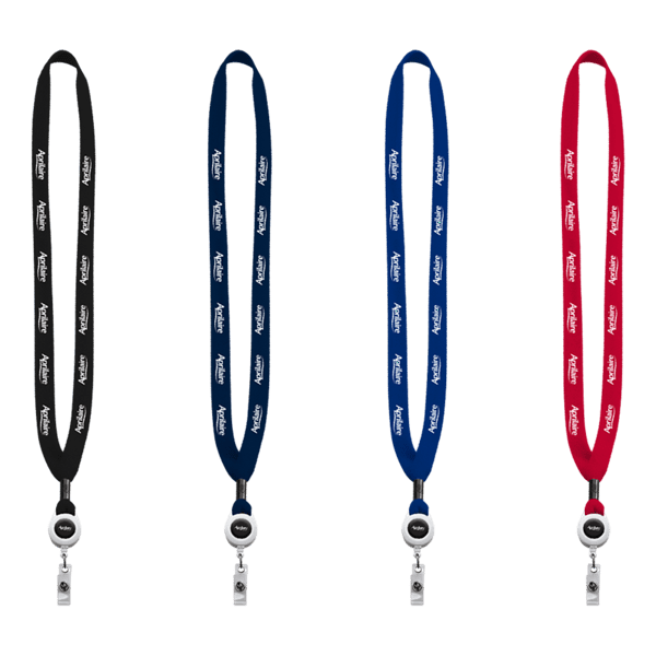 5/8" New Polyester "Shoelace" Lanyard with Retractable Badge Reel 35