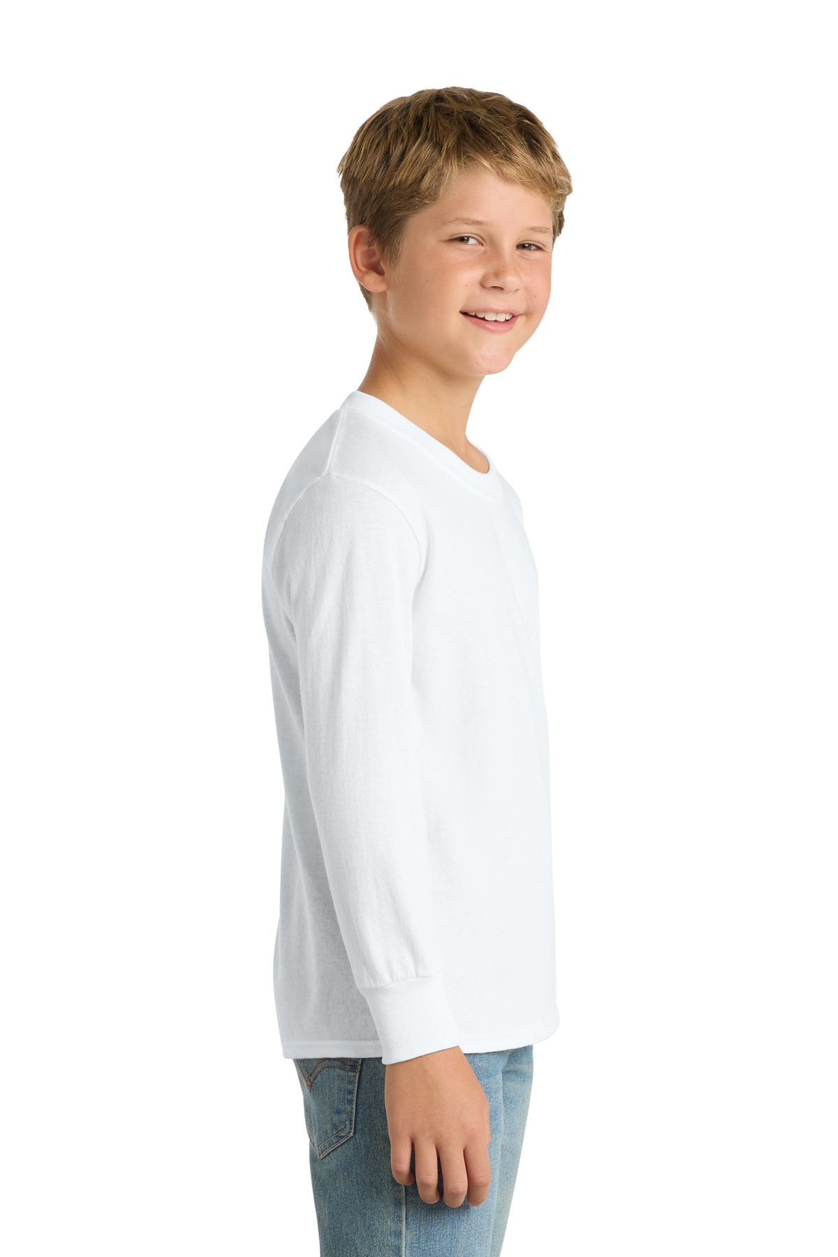Port & Co Youth Long Sleeve Core Cotton Tee. PC54YLS 124