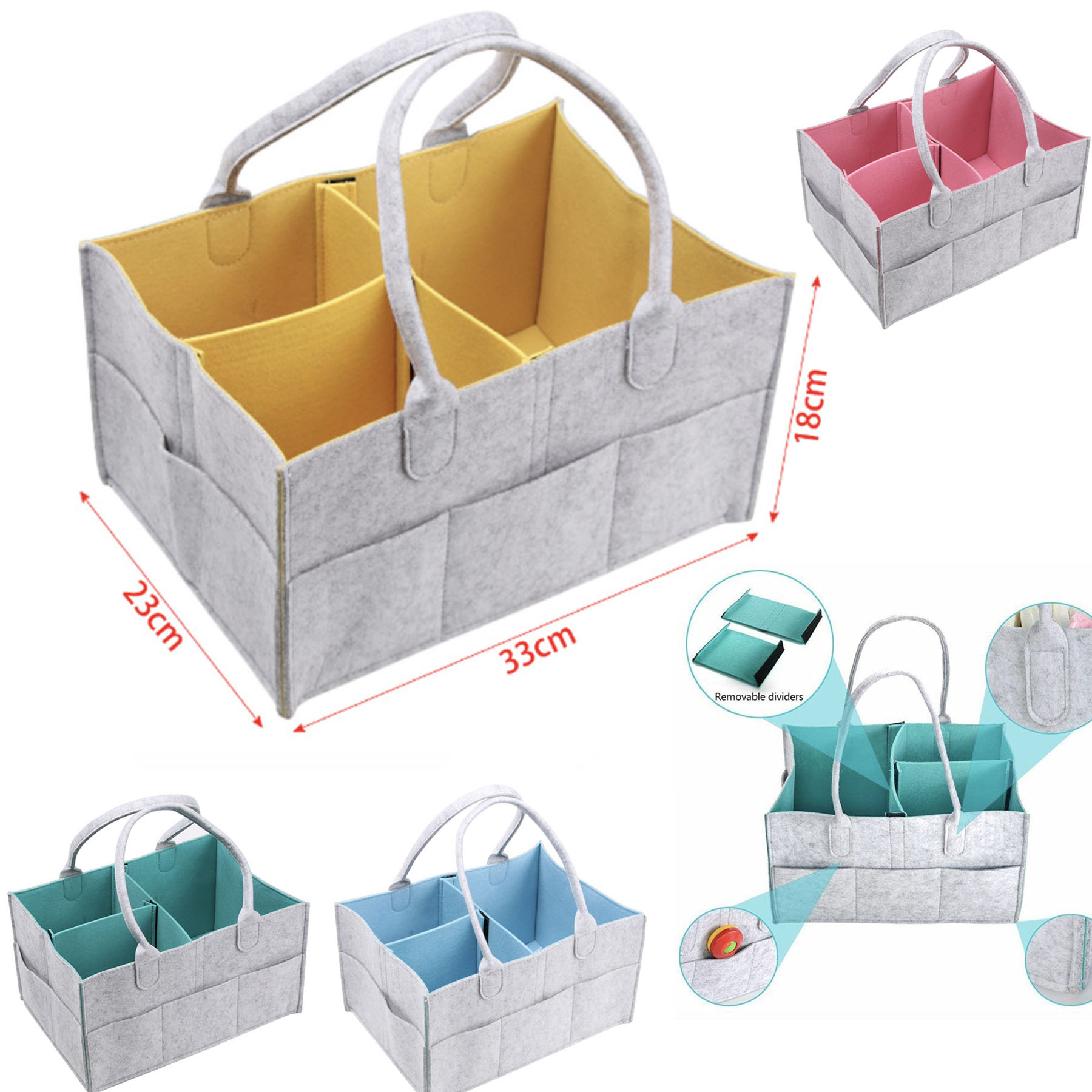 Baby Diaper -Nursery Storage Felt Bag 1
