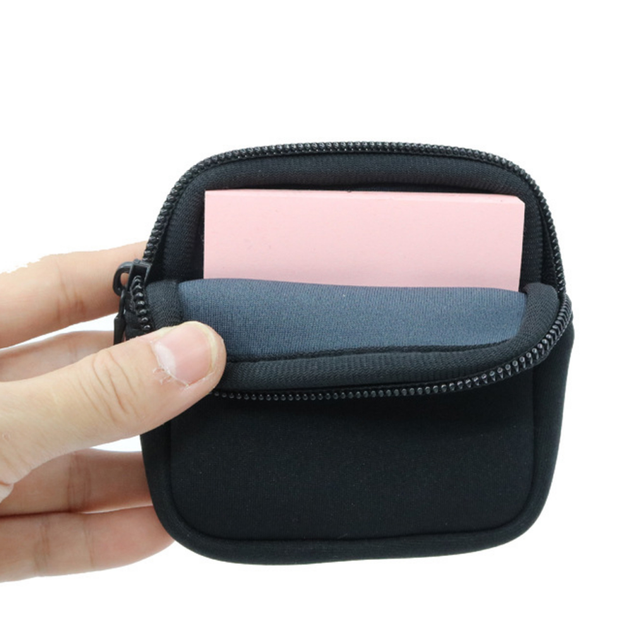 Neoprene Zipper Square Pouch for Earbuds and Accessories 2