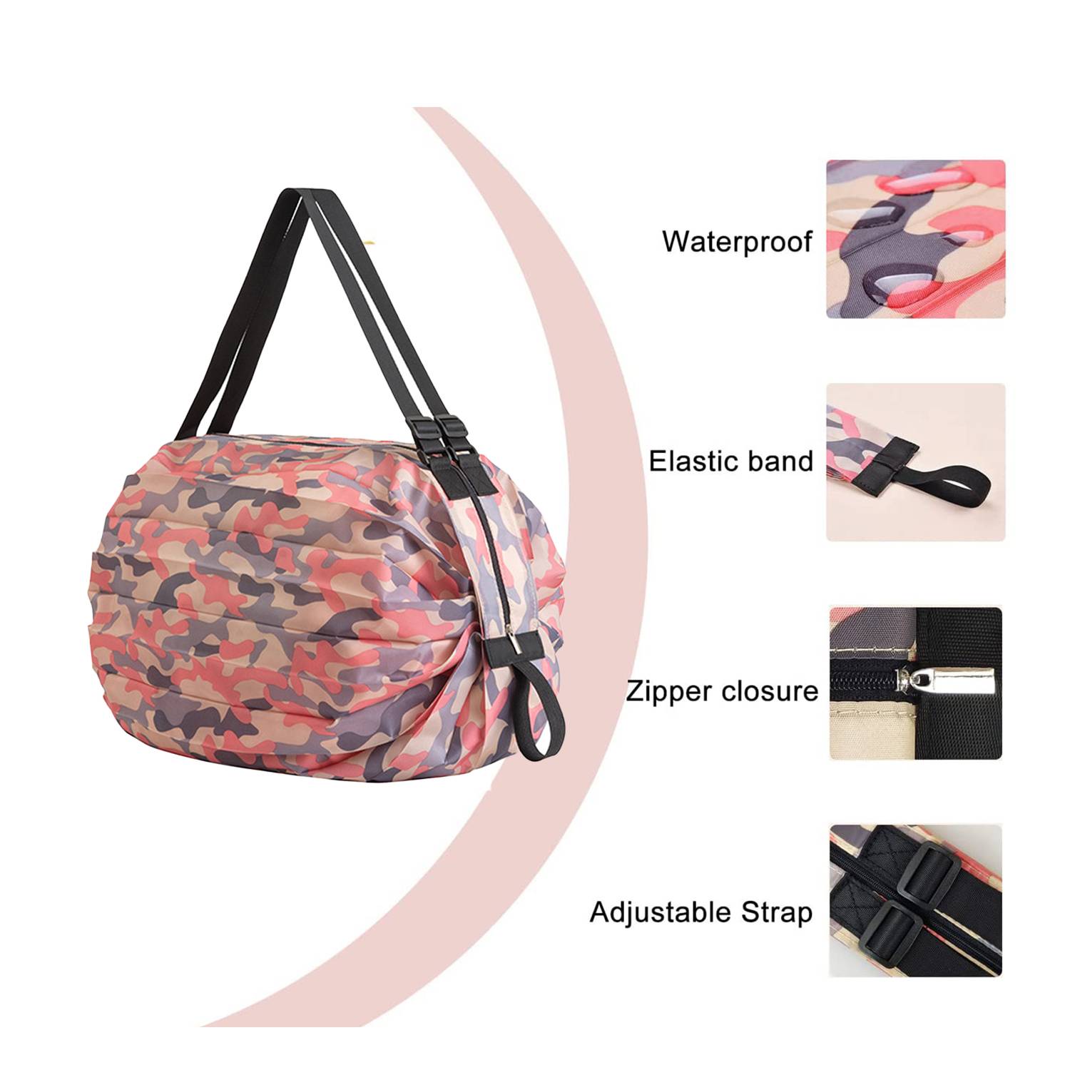 Reusable Shopping Bag Foldable Grocery Storage Tote 7