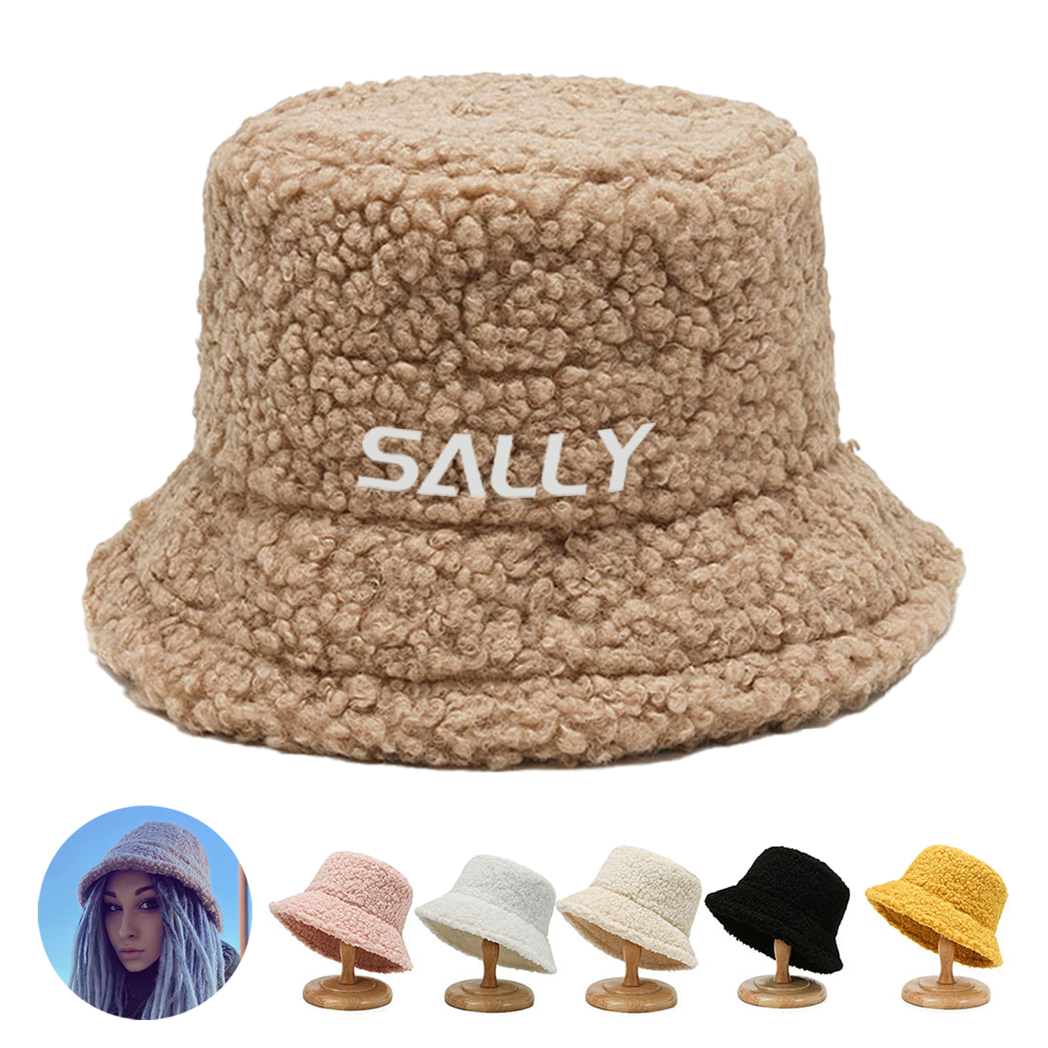 Faux Lamb Wool Bucket Hat 1