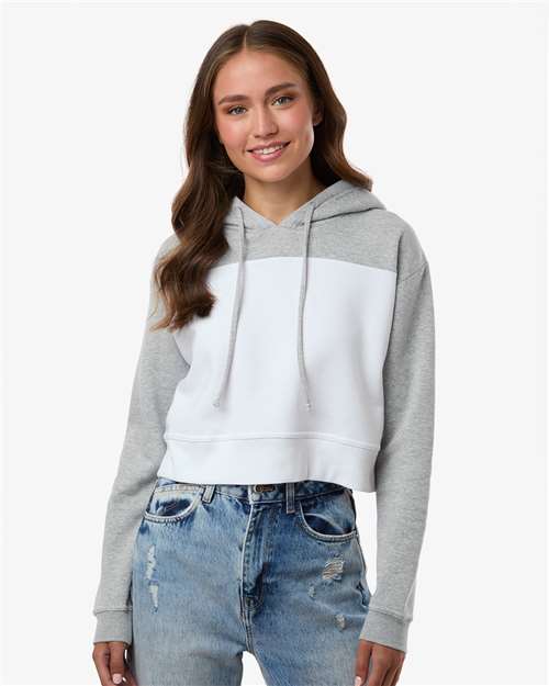 Women's Cropped Fleece Hooded Sweatshirt - BW5404 32