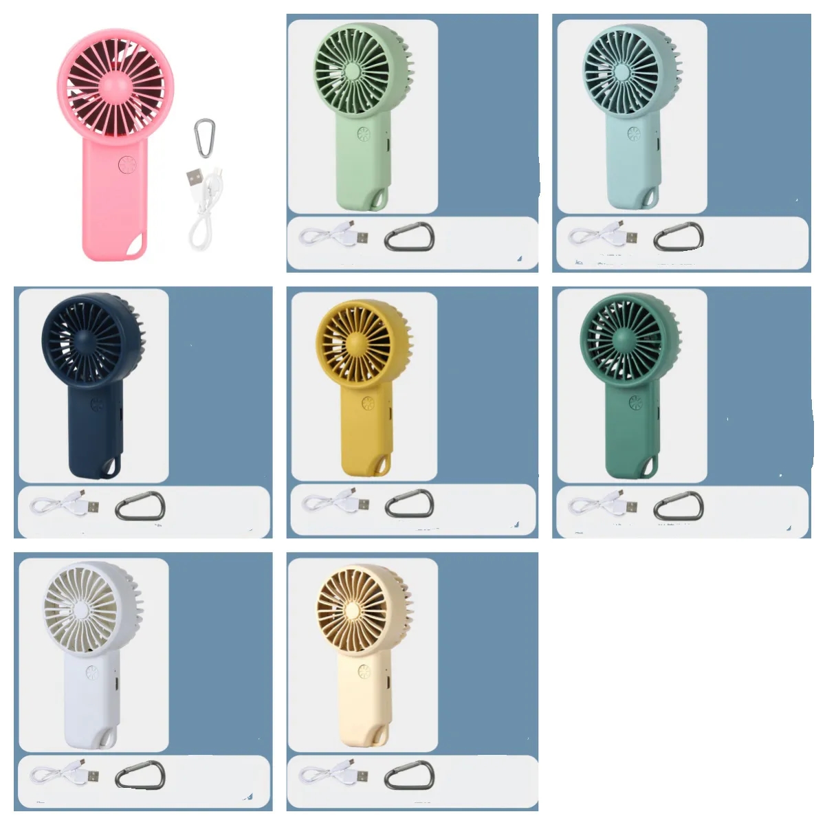 Rechargeable Mini USB Fan with Carabiner 3