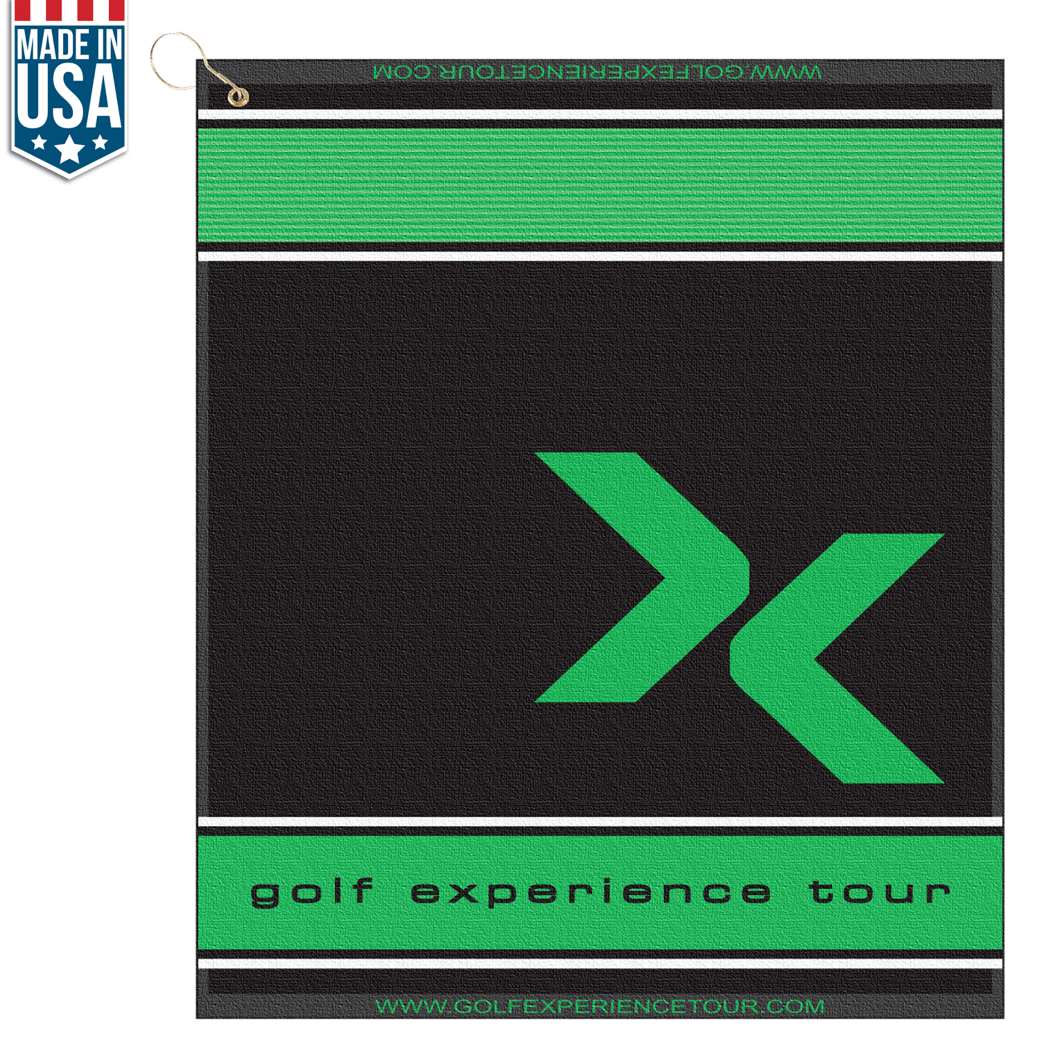 16" X 19" Designer Woven Golf Towel with Scrubbers 2