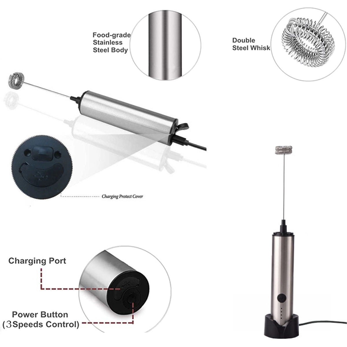 USB-Rechargeable Milk Frother 3