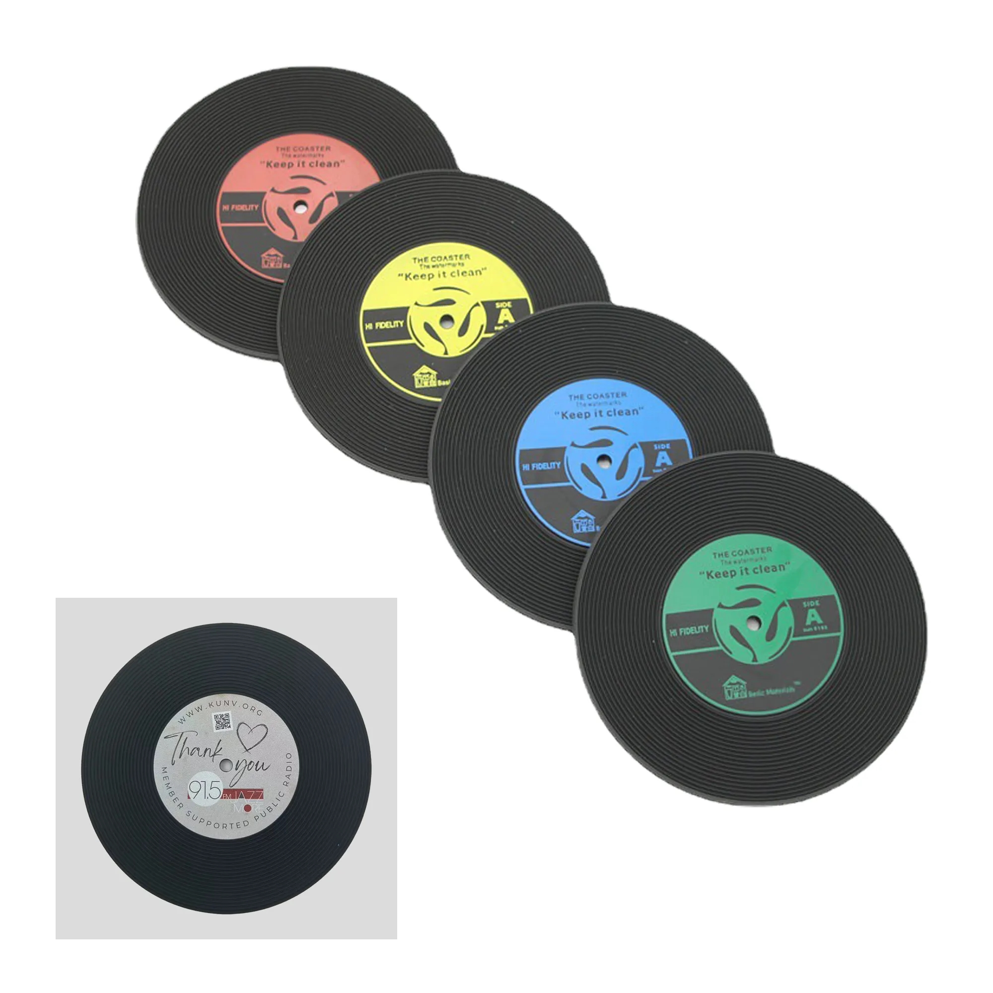 Full Color Print Retro Vinyl Record Coasters 2