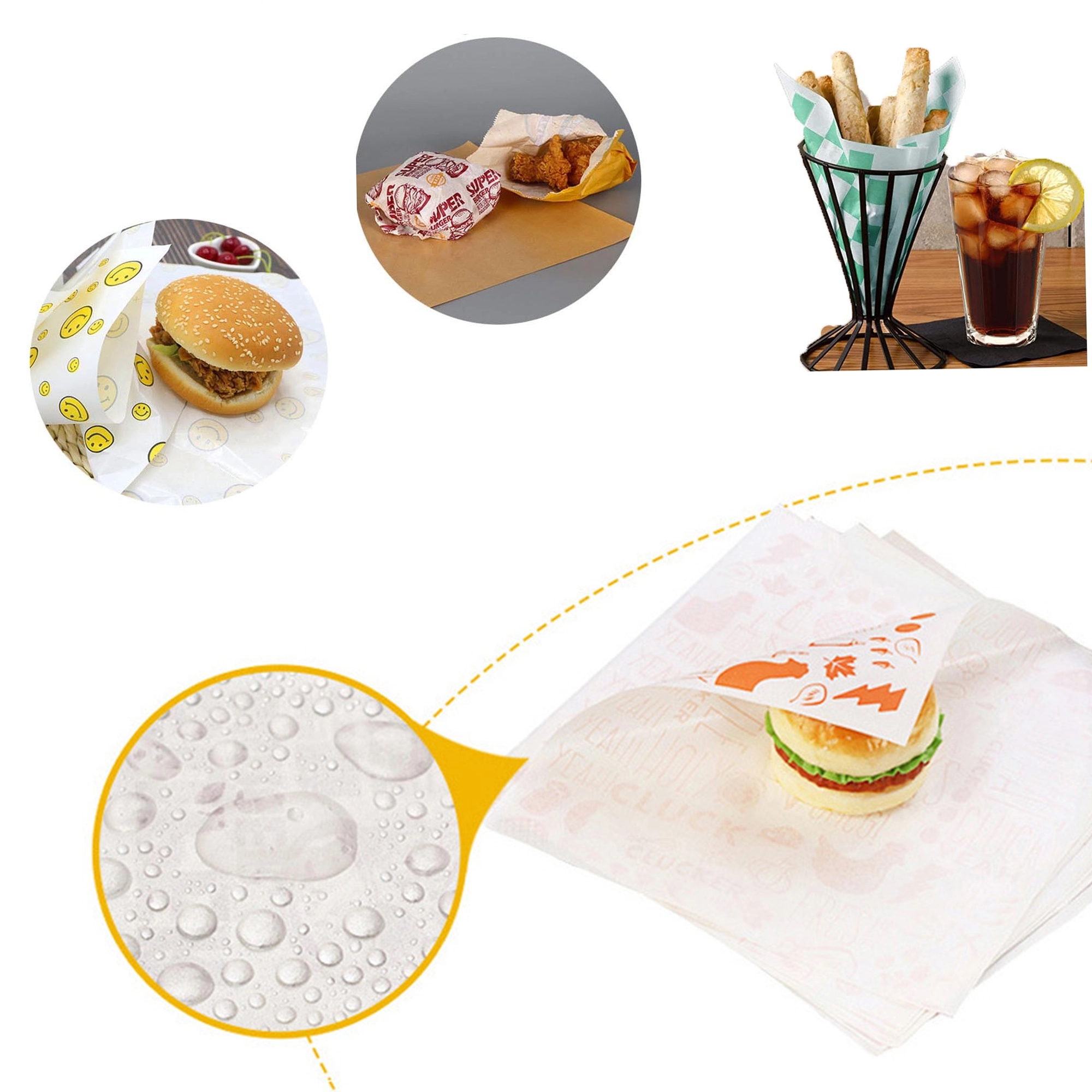 12x12 White Custom Food Wrapping Liner Paper 4