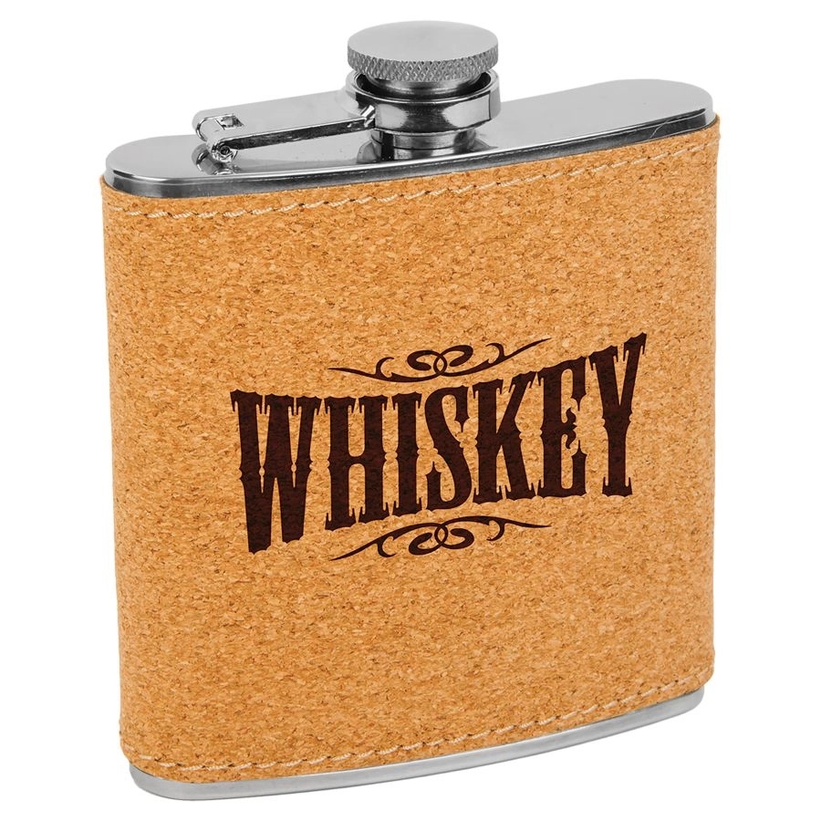 6 Oz. Cork Stainless Steel Flask 1