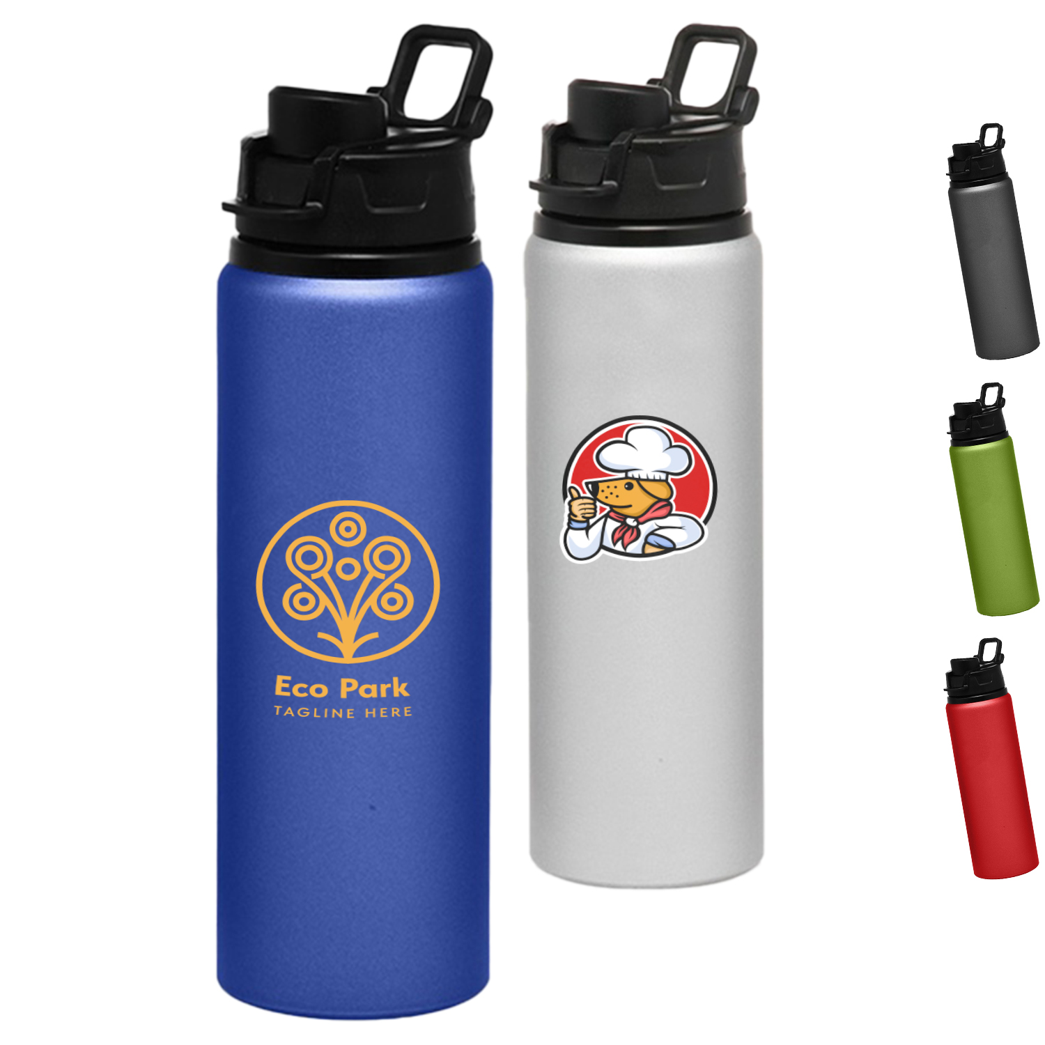 Aluminum Water Bottles - 25 oz Sports Bottle w/ Snap Lid, custom water bottle with logo imprint 2