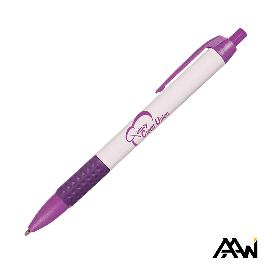 Widebody Grip Pen Glossy White Barrel - Matte