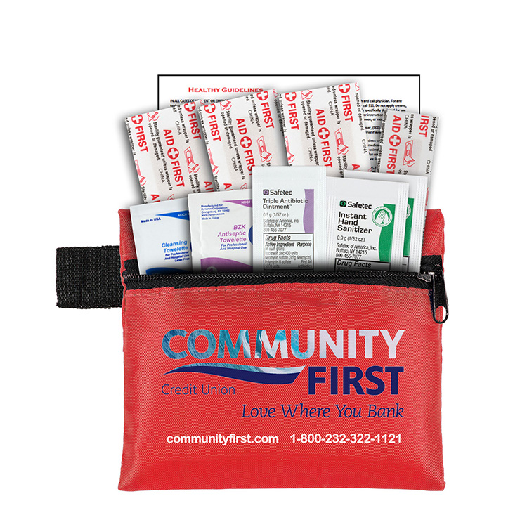 "SAFETY ZIP" 10 Piece Hand Sanitizer First Aid Kit 3