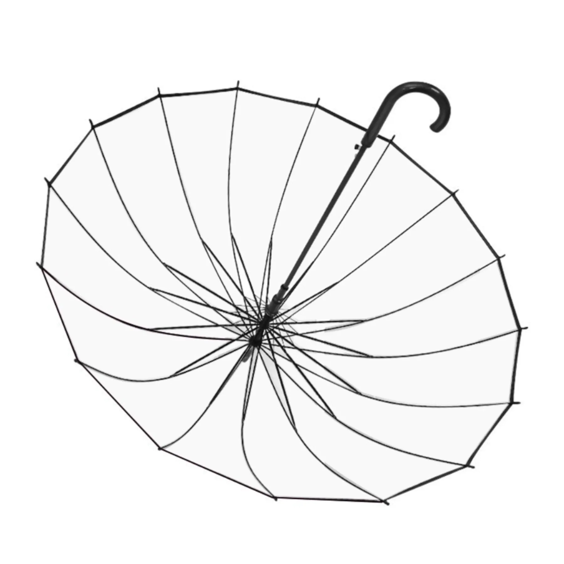 See-Through Windproof Umbrella with Long Handle 1