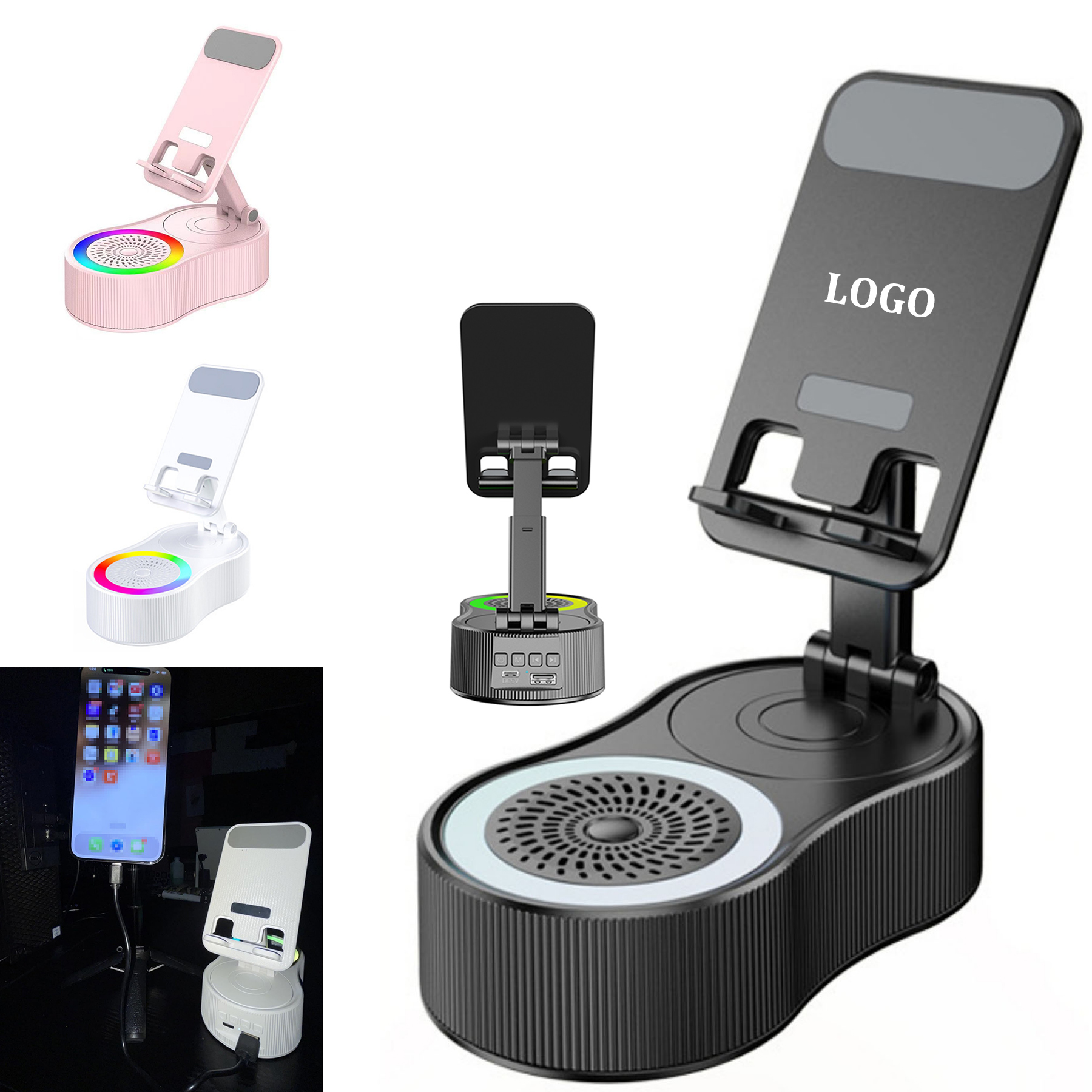 Phone Stand with Bluetooth Speaker 5