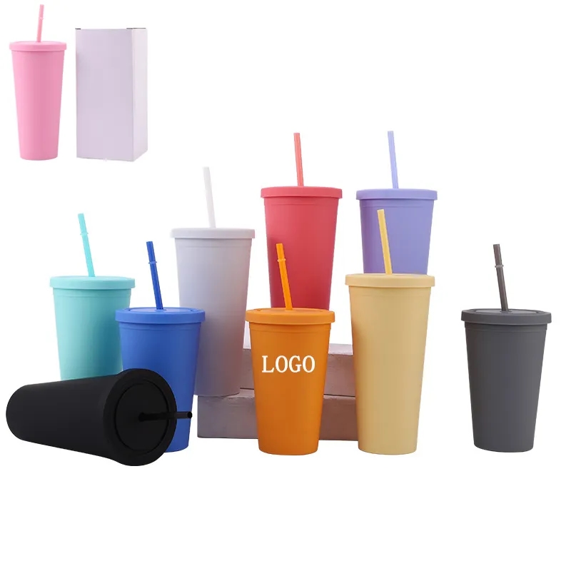 16oz Double Wall Tumblers W Straw Lid 4