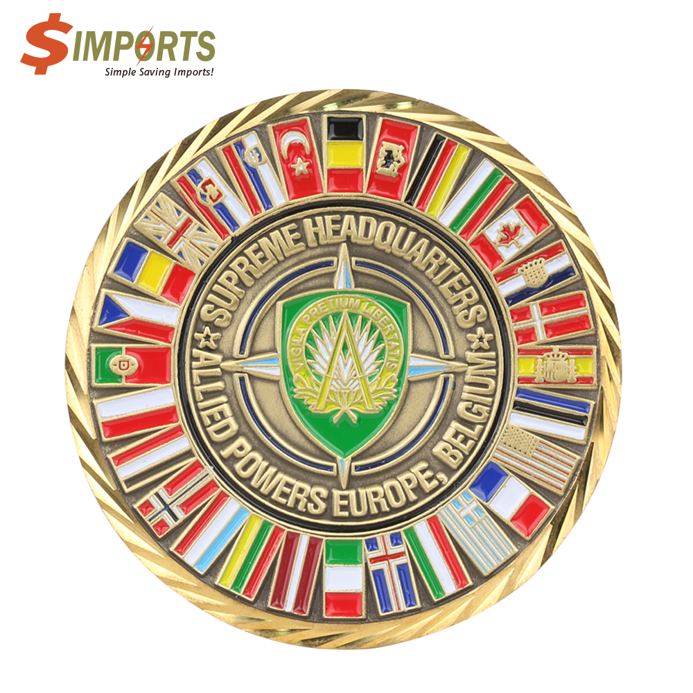 Zinc Alloy Soft Enamel Coins (Simports)