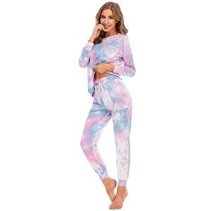 Women Tie Dye Pajama Sets Long Sleeve Tops And Pants 2