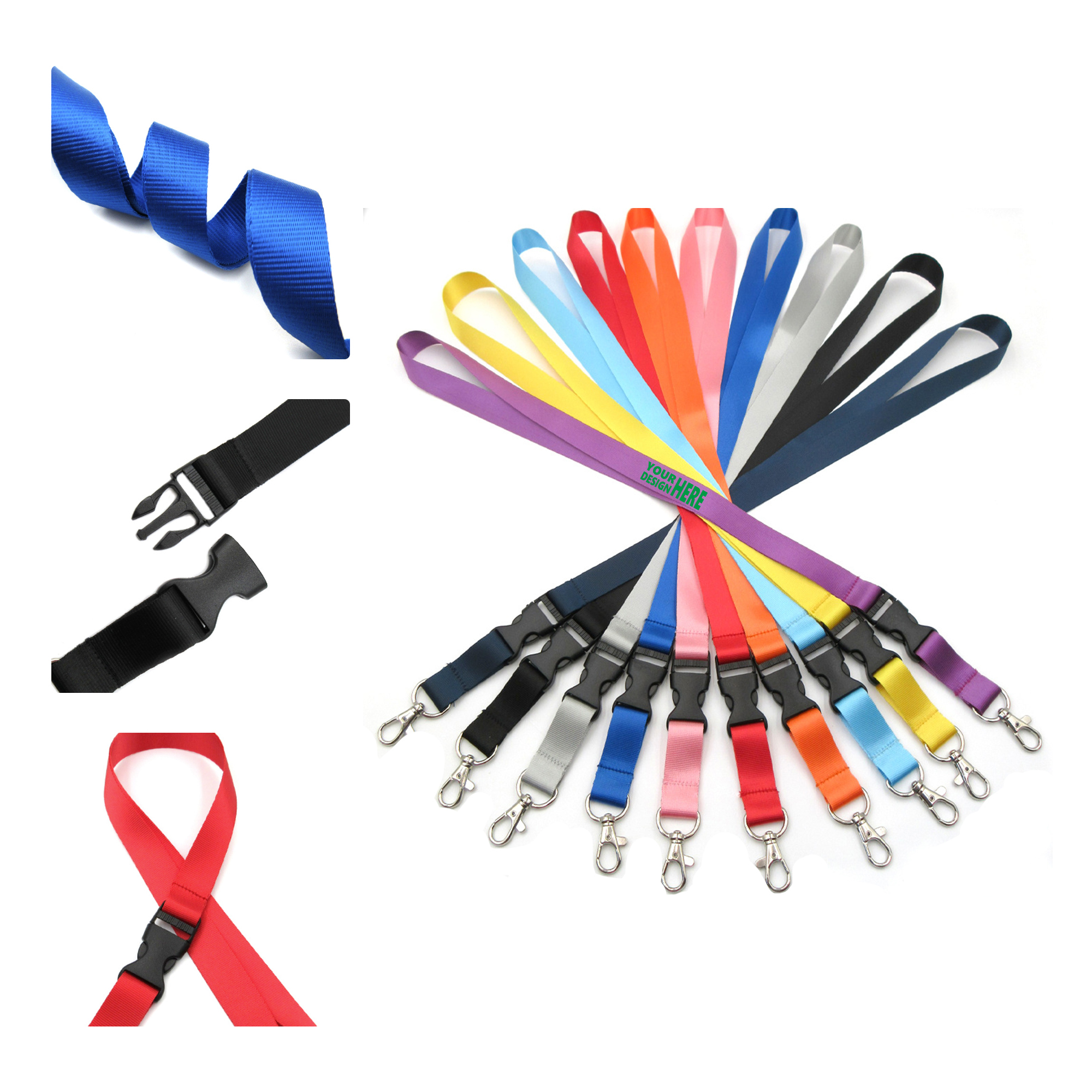 MOQ 50 Nylon Lanyard with Detachable Buckle 1