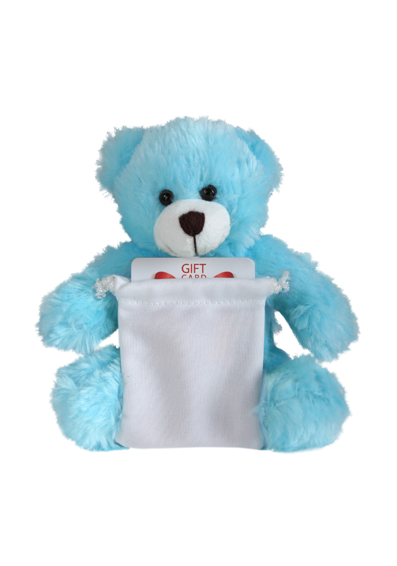 soft plush Blue Bear with gift card sack 3
