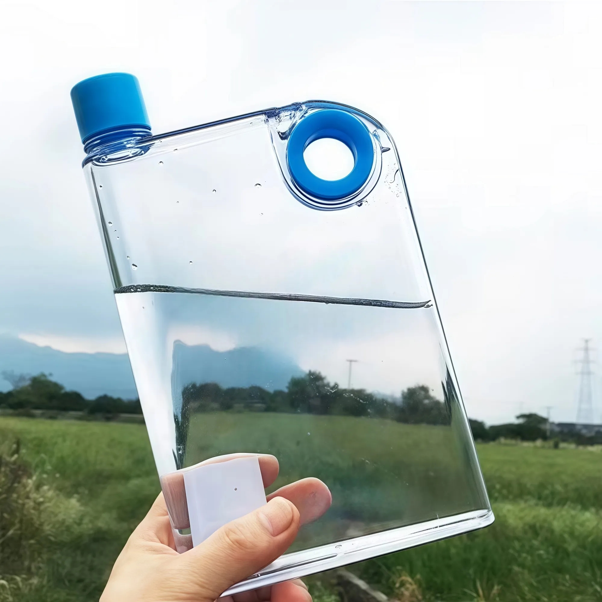Slim Flat Transparent Water Bottle 28