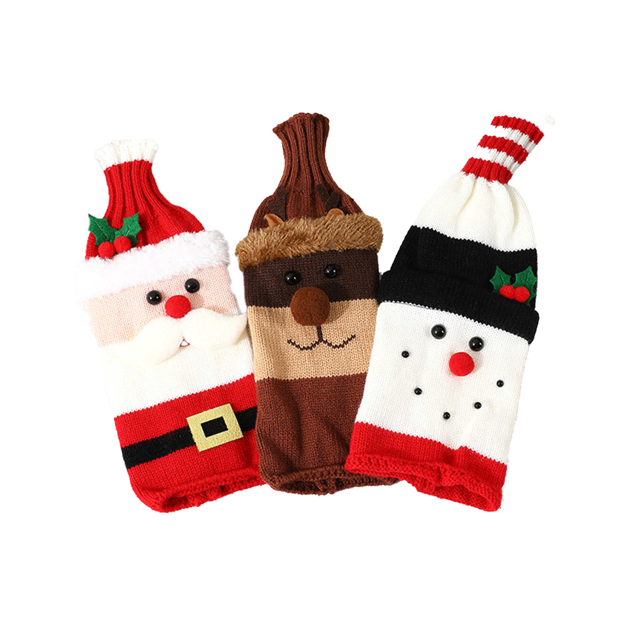 Other Fabric Charming Knit Wine Bottle Decorations For The Holidays 3