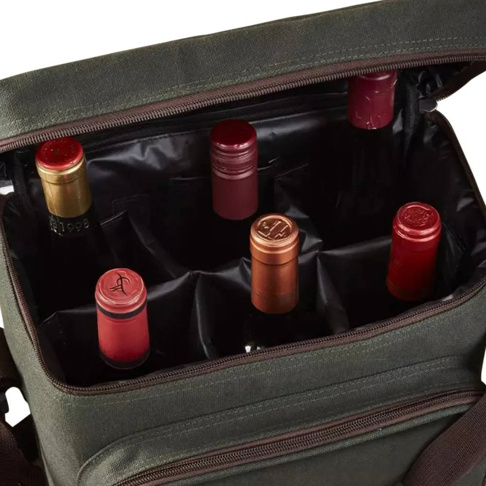 6-Bottle Insulated Canvas Wine Bag 2