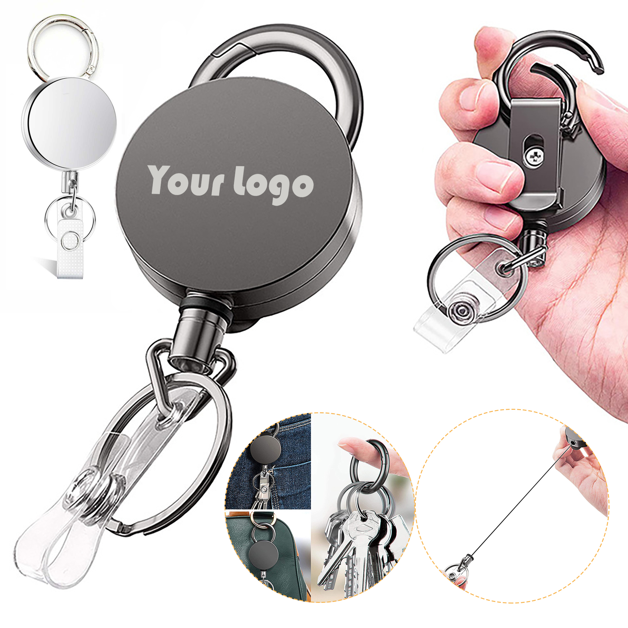 Retractable Keyring Metal Wire Keychain 5