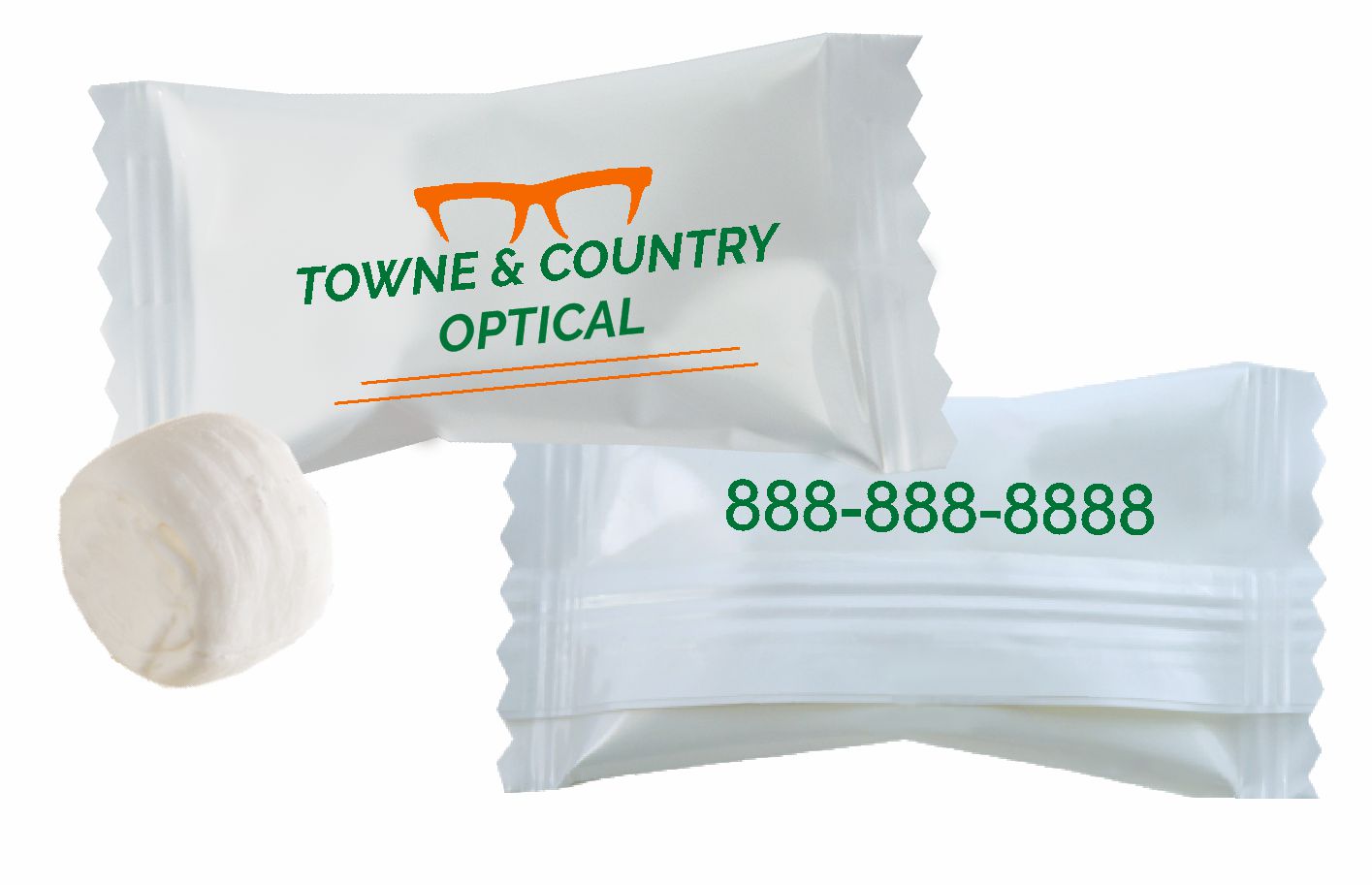 Buttermints Custom Wrapper -Cool Creamy Mint - White 1