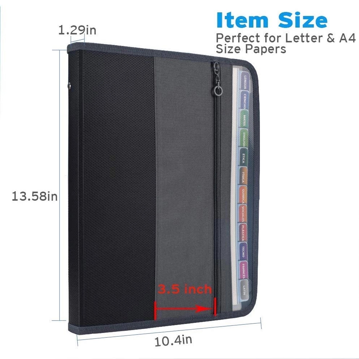 A4 Size 13 Pockets Zipper Closure Portable File Pouch 5