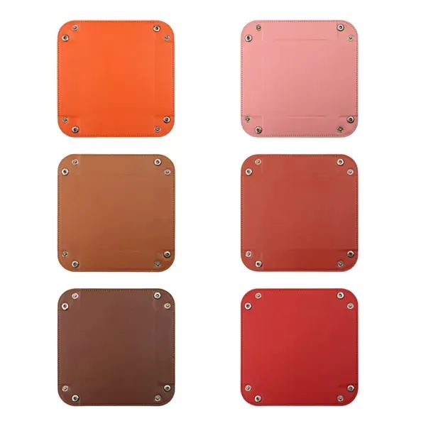 Square PU Leather Dice Tray - Foldable Design 3