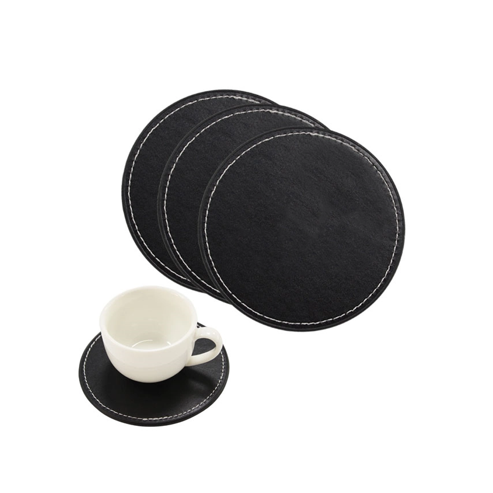 Customized Round PU Leather Coaster 4