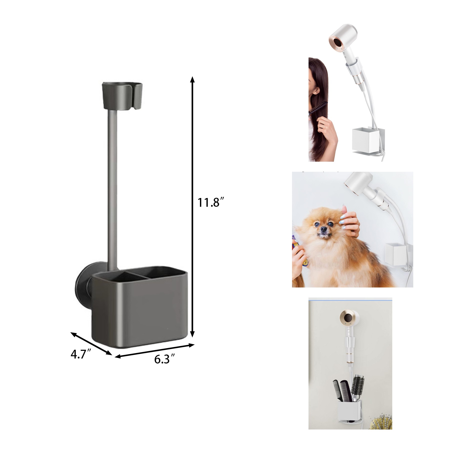 Hair Dryer Holder Wall Mounted 2
