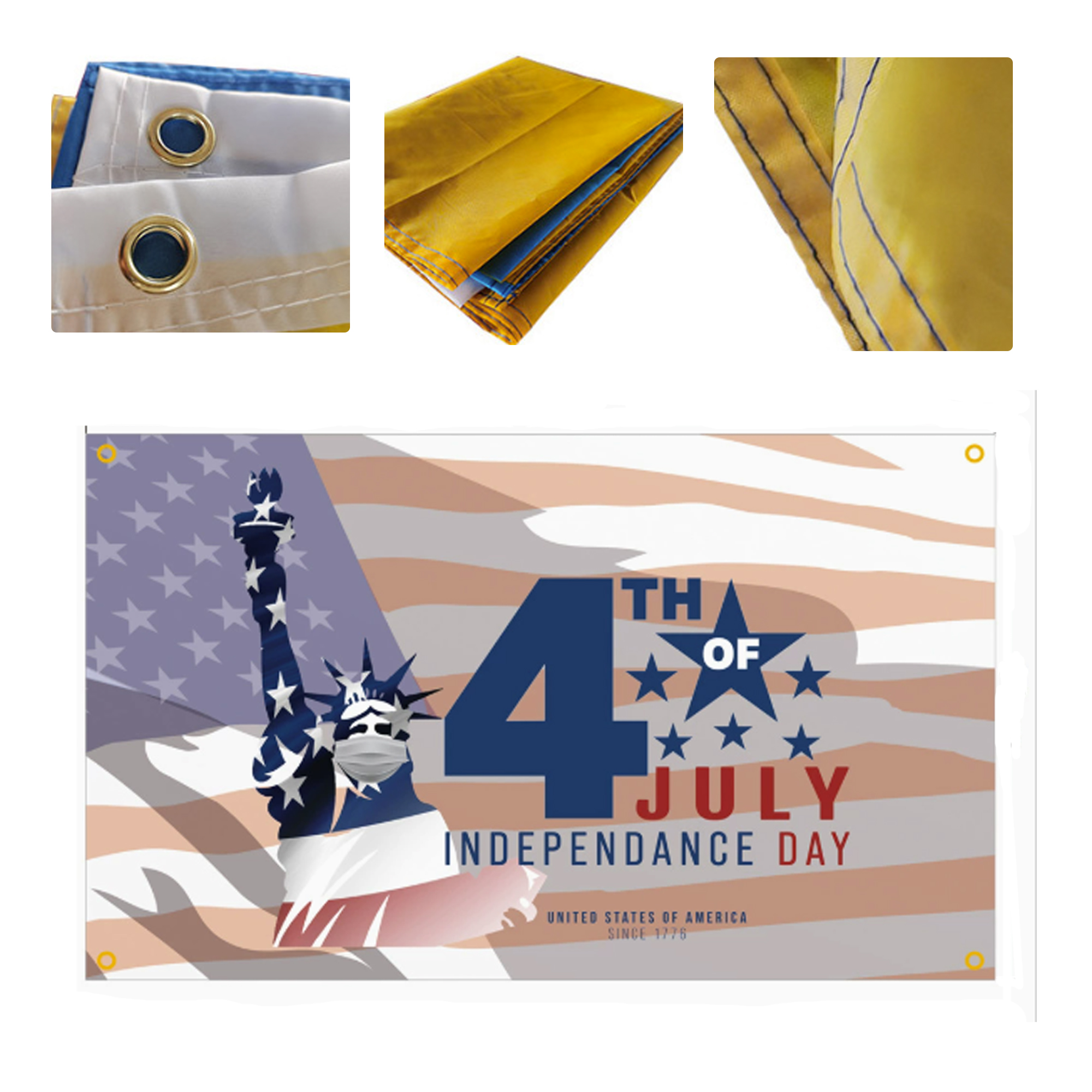 MOQ 50 Custom USA Flag Independence Day Banner for Party Decor 1