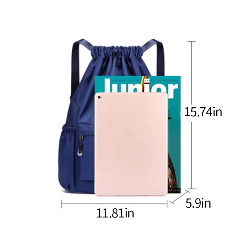 Drawstring Backpack with Pocket 3
