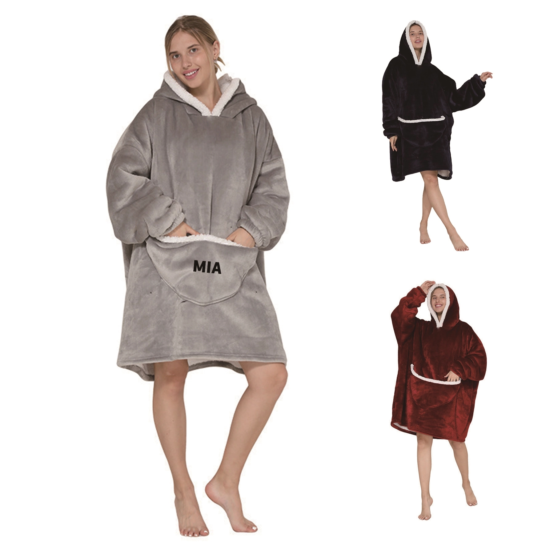 Flannel Pull-Over Blanket Coat 1