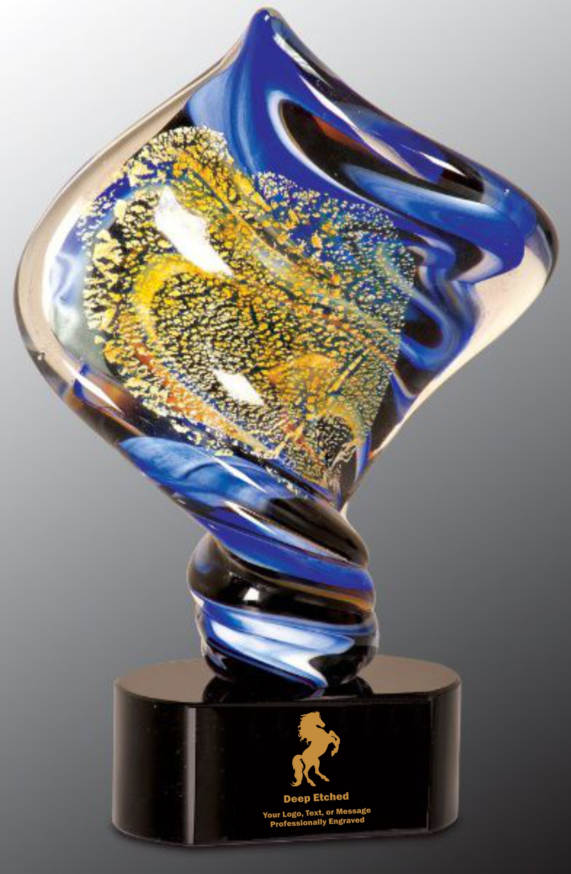 11" Diamond Twist Art Glass Award