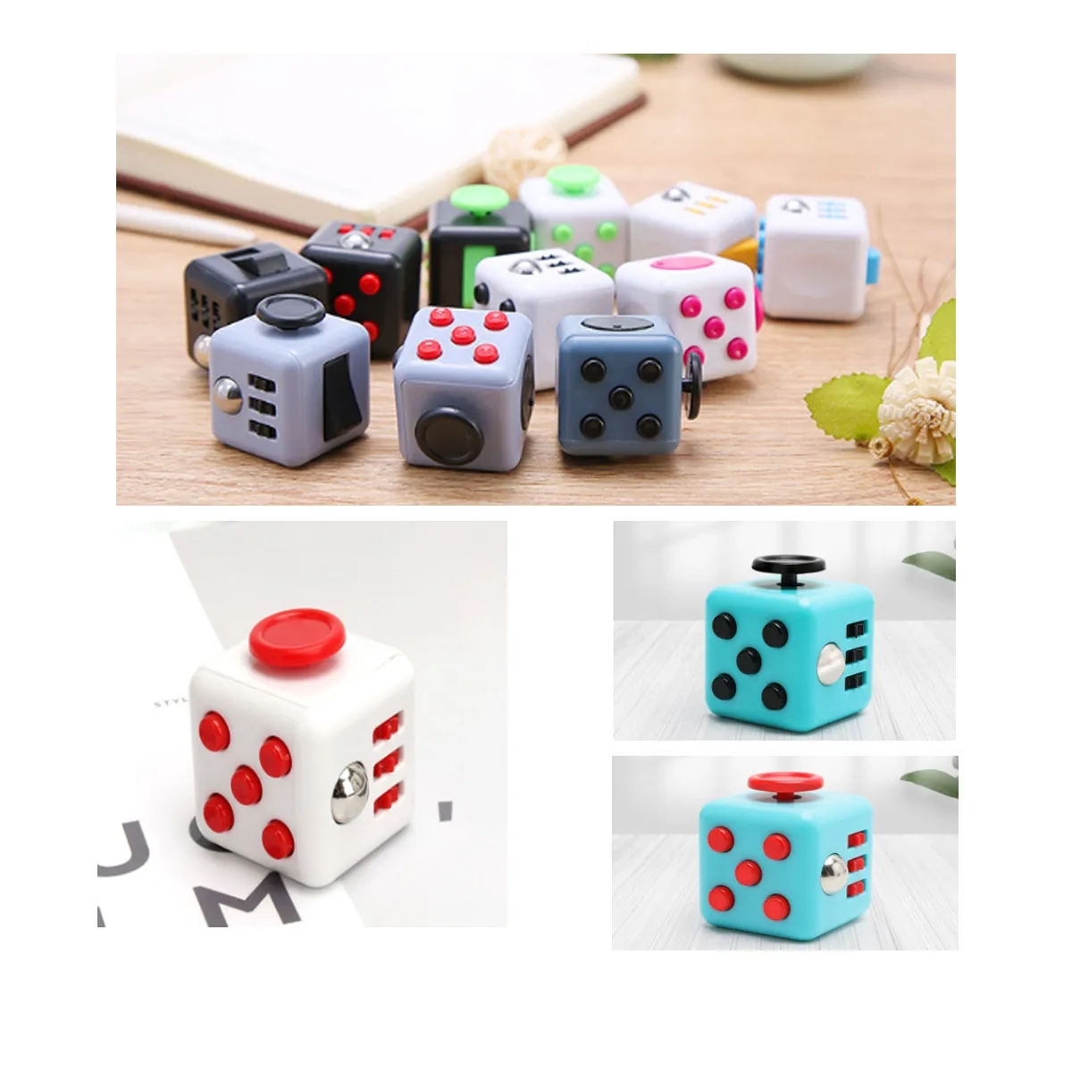 4 Pcs Portable Funny Stress Anxiety Relief Cube Toy 6