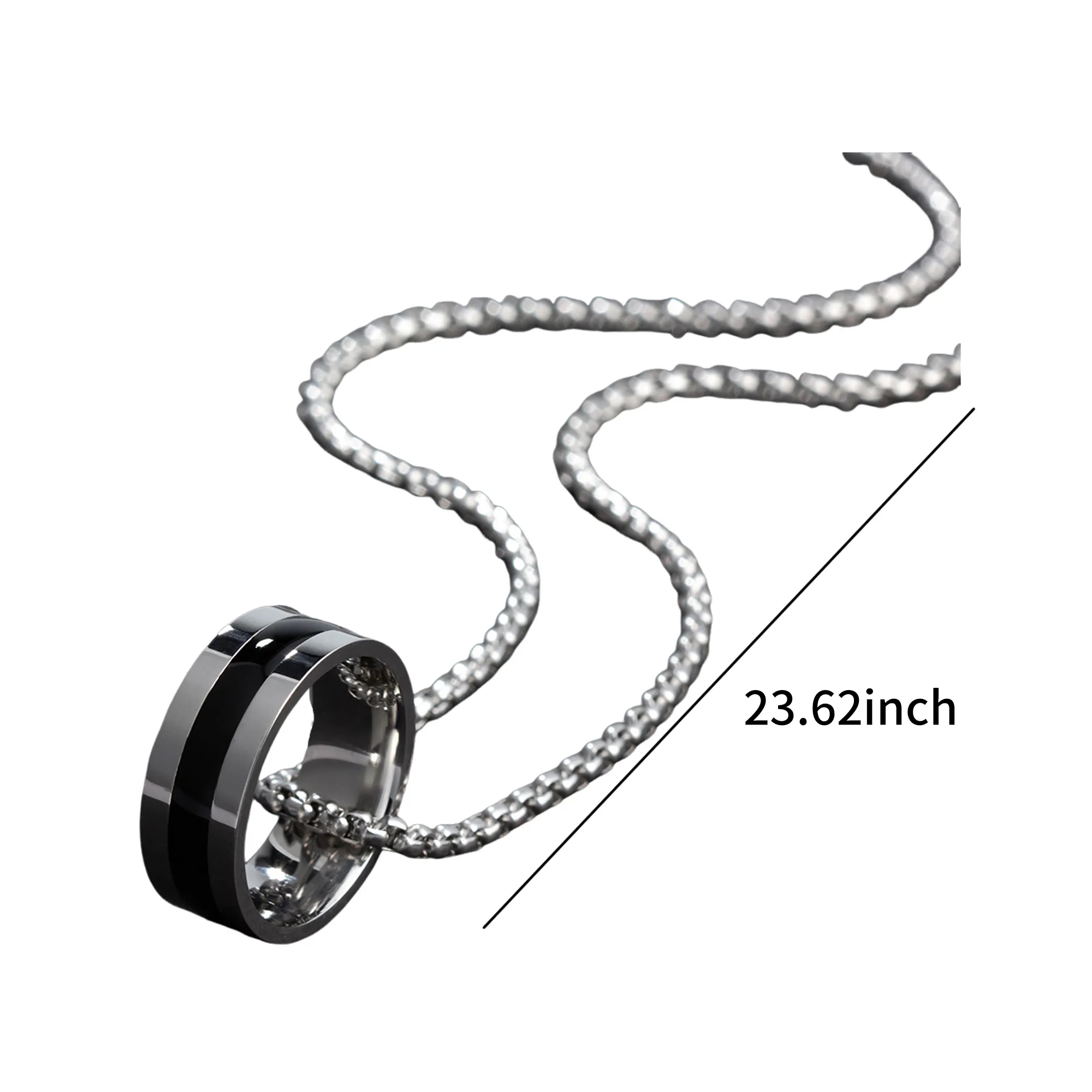 Modern Necklace with Ring Charm 3