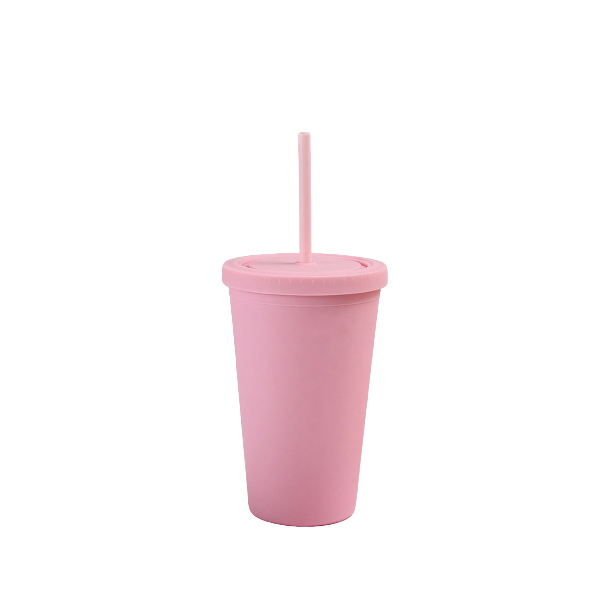 Sixteen Ounce Double Walled Tumbler With Straw 3.97" x 8" 5